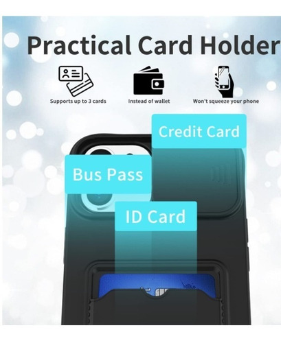 Capa Slide Fecha A Camera Para iPhone 11 6.1 Porta Cartão