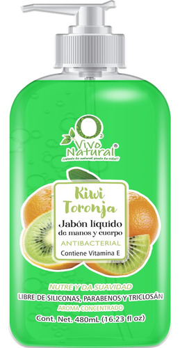 Jabón Líquido Para Manos Y Cuerpo Kiwi Toronja 480ml