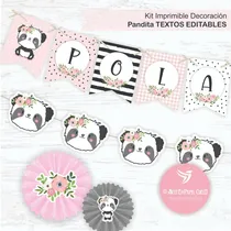 Comprar Kit Imprimible Decoración Candy Bar Osa Panda Texto Editable