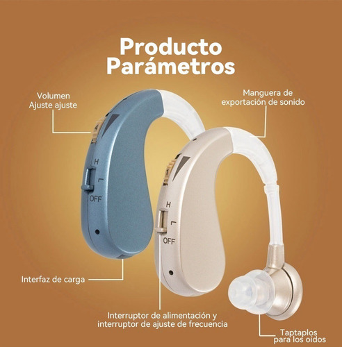 Auriculares Retroauriculares Recargables E Invisibles, 2 Pie
