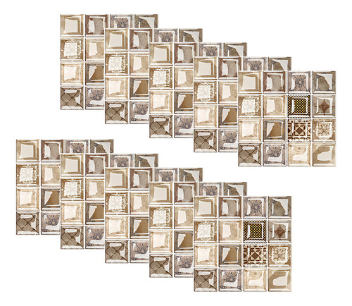 Pegatinas autoadhesivas de pared con forma de azulejo de cristal en forma de Z, color como se muestra