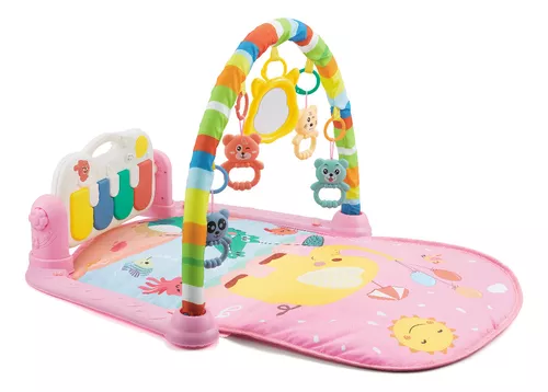 Tapete de Atividades com Piano Musical Infantil Animais Rosa Baby Style Baby  Style Bebê Tropical Multiloja