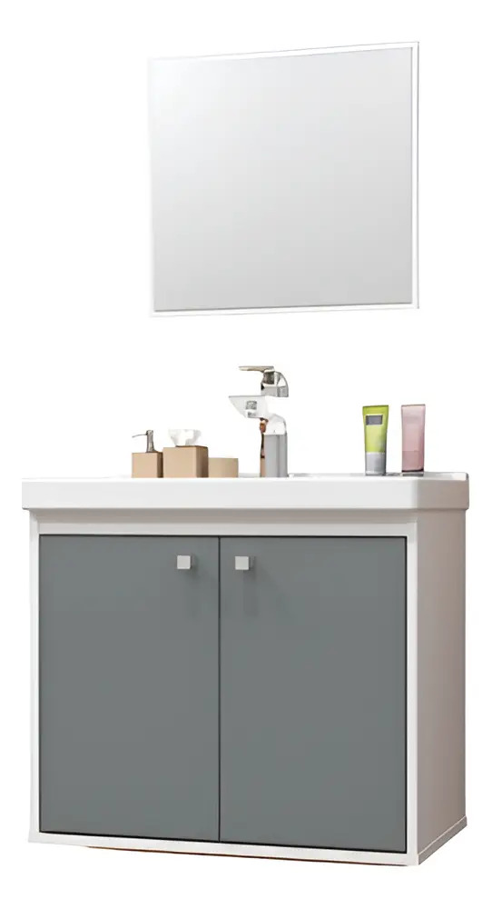 Gabinete Banheiro Em Mdf E Cuba - Bergamo 50cm