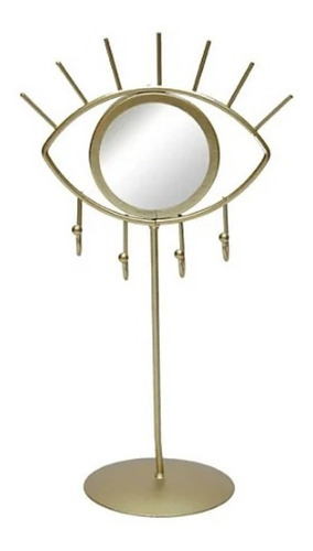 Espelho Olho Decorativo Porta Joias Dourado. Cor da moldura Dourado