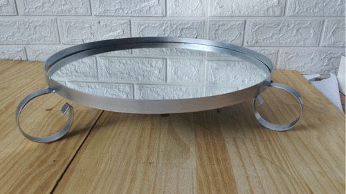 Bandeja Para Bolo 40cm ( Com Espelho) Cor Prateado