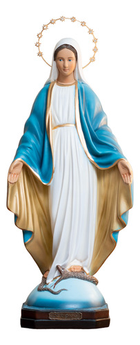 Nossa Senhora Das Graças Grande De 50cm Resina+ Auréola 