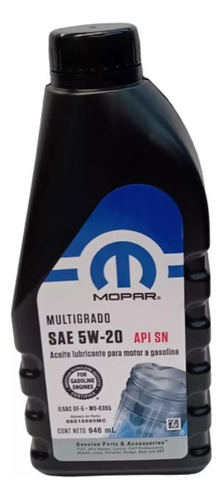 68218890mc Aceite Multigrado Mopar Original Vehículo Varios