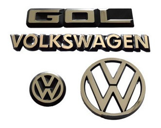 Kit Emblemas Insignias Logo Vw Gol 1988 1989 1990 1991