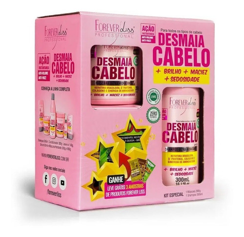 Forever Liss Desmaia Cabelo Shampoo 300ml E Máscara 200g