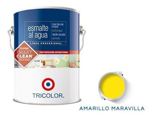 Esmalte Al Agua Profesional 1 Gl Amarillo Maravilla Tricolor