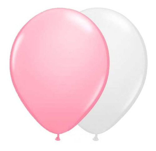 Balão Aniversário Qualatex Sensacional 12 Polegadas 15und Cor Branco / Rosa Bebe