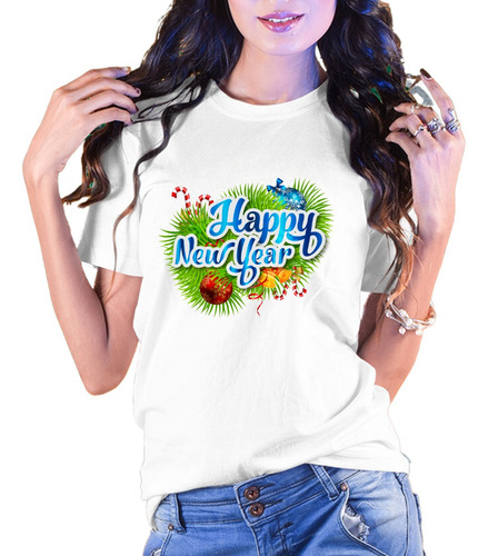 Playera Navidad Happy New Year Dulces Bastón Amigos Fiesta
