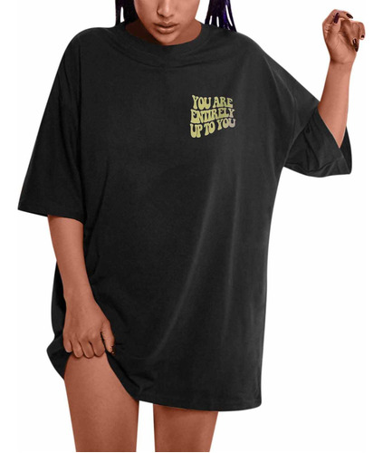 Camisetas Extragrandes Para Mujer Con Estampado De Eslogan D
