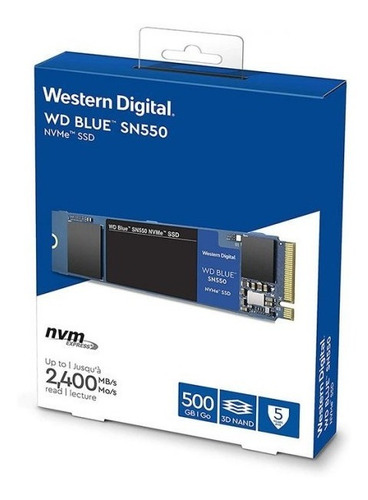 Disco Solido Ssd M2 Nvme 500gb Western Blue Sn550 Wd @pd