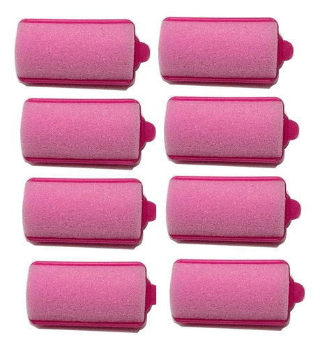 Medium Pink Foam Sponge Hair Cling Roller 8pc