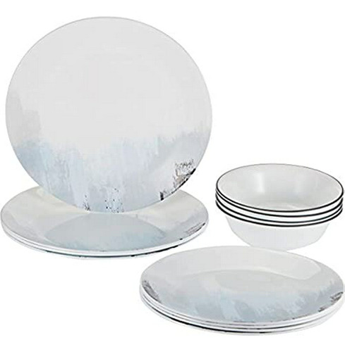 Set Vajilla  Tranquil Reflection, 12 Piezas, Azul/gris