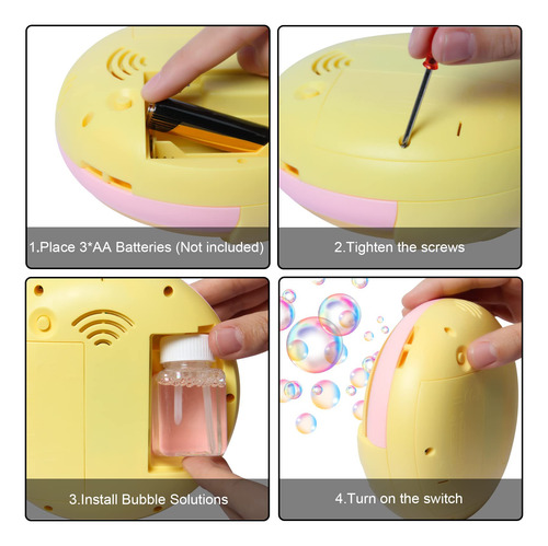 Máquina De Burbujas Portátil Automática Para Niños, Burbujas Color