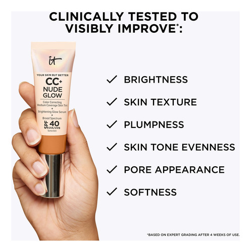 Foundation It Cosmetics Cc+ Nude Glow, Spf 40, 30 Ml, Color