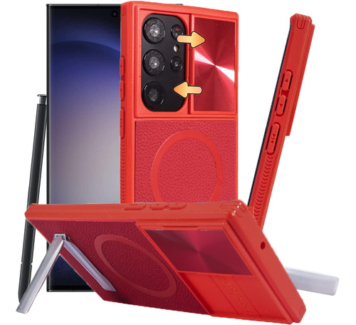 Funda Vitodo Magnetic Case Para Galaxy S23 Ultra Rojo