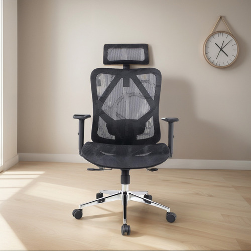 Cadeira De Escritório Dr. Office Ergo Mesh, Altura Ajustável Cor Preto Material Do Estofamento Malha