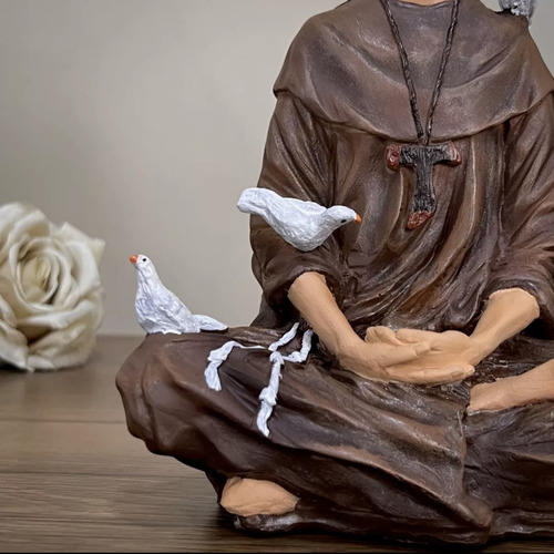 Imagem São Francisco De Assis Meditando 20cm Resina