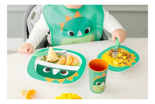 Babador Infantil Bebês Zoo Animais Com Bolso Impermeável