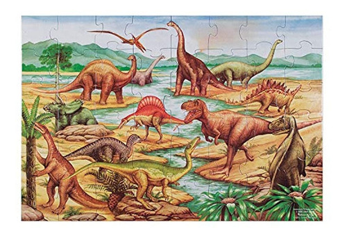 Melissa - Doug Dinosaurs Jumbo Jigsaw Puzzle De Piso 48 Pie