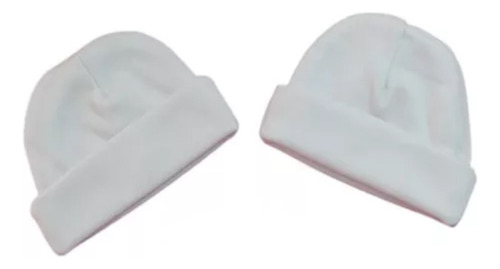 Gorros Para Bebés Blanco En Algodón * Set X 2 Unidades