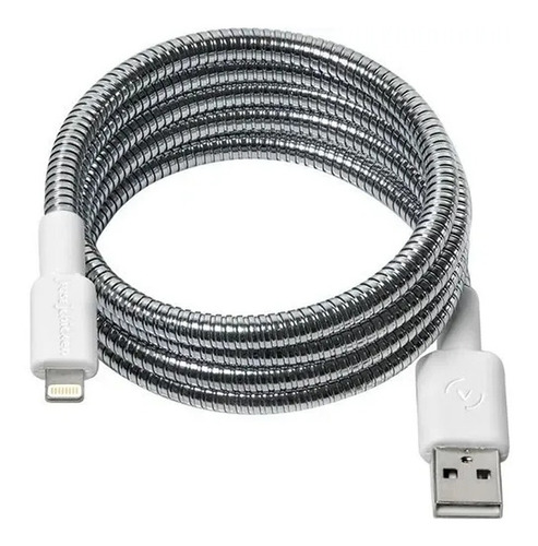 Cable Usb-a Lightning Irrompible Acero Inox 1m Fuse Chicken Color Gris
