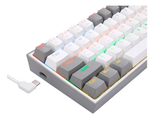 Teclado Mecánico Redragon Fizz Pro K616rgb White/gray Blanco/gris Inglés Us