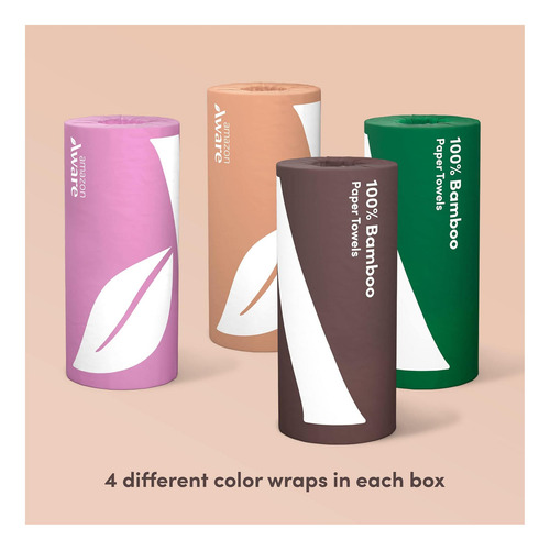 Toallas De Papel 100% Bambu, 6 Rollos, 2 Capas, Fsc, 150