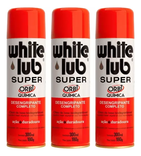 White Lub Super Desengripante Spray Lubrificante 300ml 3un