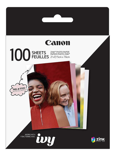 Canon Zink - Paquete De Papel Fotográfico Adhesivo (100