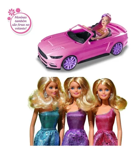 Carrinho Conversível Controle Remoto Barbie + Brinde Boneca