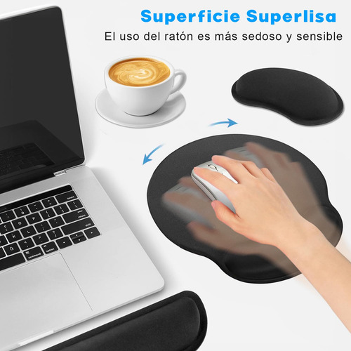 Pack De 3 Almohadillas Ergonomicas Para Mouse Y Teclado