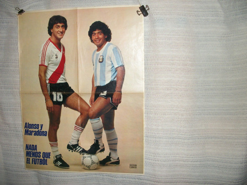 Poster- Alonso Y Maradona Juntos - Original - De Coleccion -