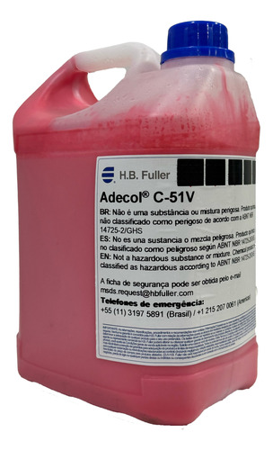 Cola Para Blocagem Vermelha -  Adecol  C-51v - 5 Kg