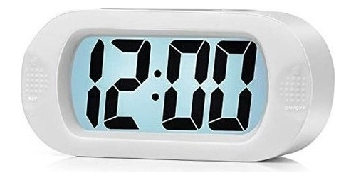 Plumeet Reloj Despertador De Pantalla Grande Lcd Con Funcio