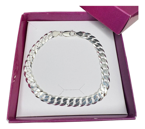 Pulseira Grumet 7mm 21cm Prata 925 Maciça Cor Prateado
