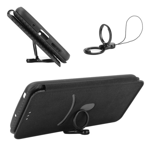 Funda Tipo Cartera De Poliuretano De Fibra De Carbono Para X