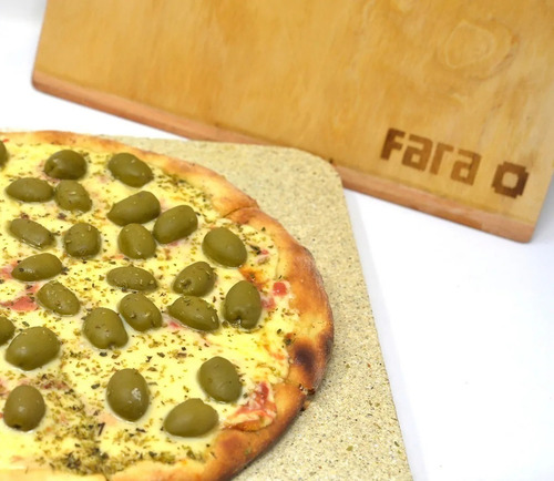 Imagen 8 de 9 de Combo Pizza Piedra Refractaria + Pala De Madera Para Horno