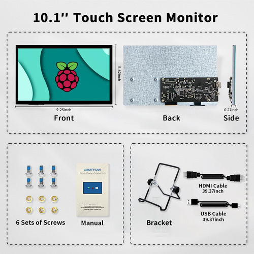 Pantalla Táctil Hamtysan Raspberry Pi, Monitor De 10 Pulgada