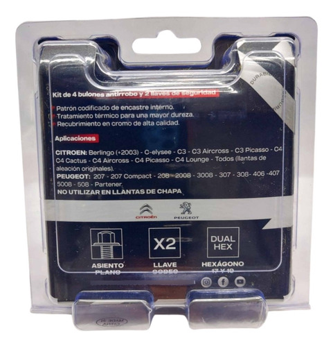 Imagen 2 de 4 de Tuercas De Seguridad Antirrobo Rhino 74438