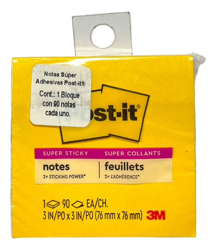 Notas Adhesivas Post It Note Amarillo Block 90 Hojas 76x76mm