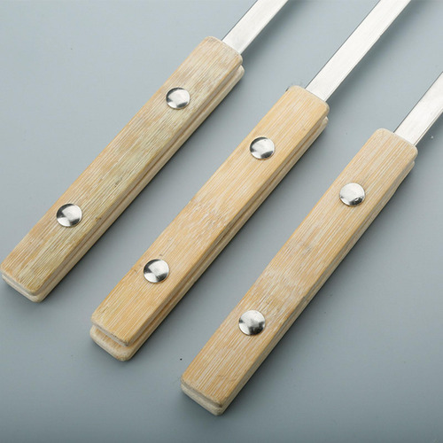 10 Piezas De Brochetas Planas Para Barbacoa, Palitos 40cm