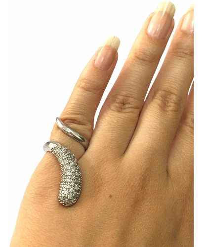 Anillo Serpiente De Plata 925 Y Cubics - Mikapao