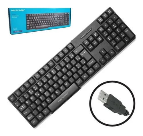 Teclado Slim Preto Usb Básico Multilaser Tc213