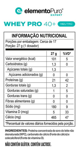Whey Protein Whey Pro 40+ 450g Pó Elemento Puro