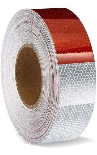 Cinta Reflectante Bicolor Blanco, Rojo 5cm X 45m Extra Fuert