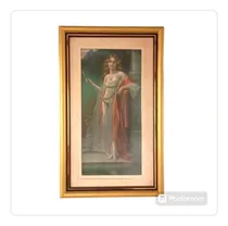 Comprar Cuadro Antiguo De Madera Vidrio Sin Reflejos 78x48 Año 1930